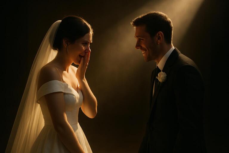 First look aisle in gentle grayscale base