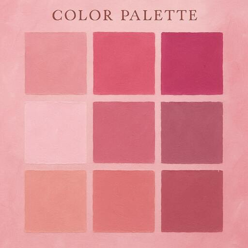 Palette test with pink swatches and marigold accents