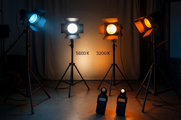 Light test rig with gobos and dimmers