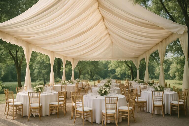 Clear canopy keeping rain out during celebration