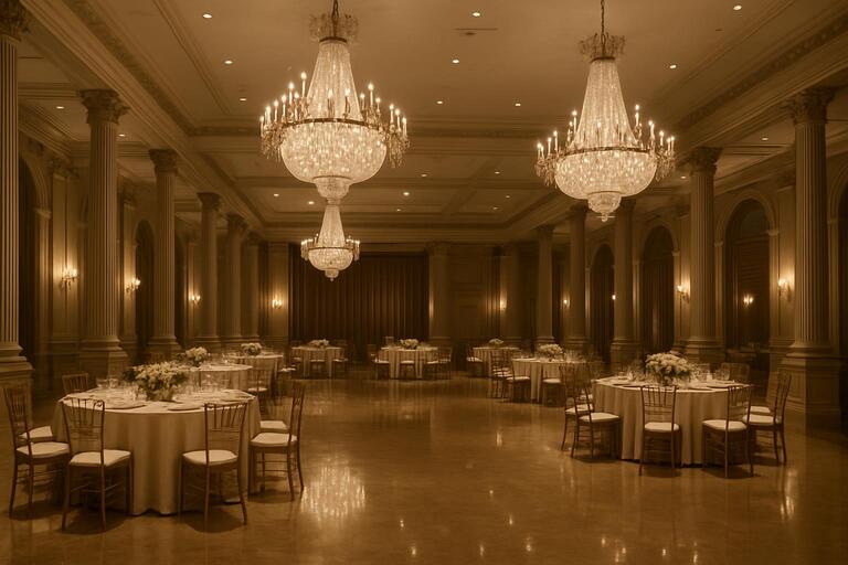 Summer indoor hall with soft lighting and cool air